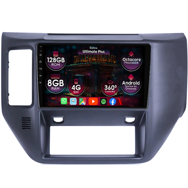 Navigatie dedicata Nissan Patrol 2004-2021, 8GB RAM 128GB ROM, Octacore, Platforma 7862, Display 9" QLED, Carplay&Android Auto, Android 14, Ventilator Activ