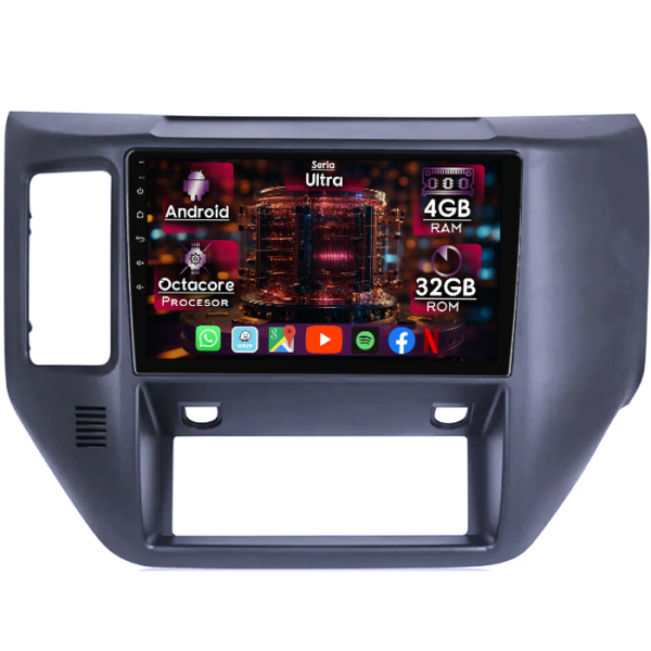 Navigatie dedicata Nissan Patrol 2004-2021, 4GB RAM 32GB ROM, Octacore, Display 9" QLED, Carplay&Android Auto, Android 14, Ventilator Activ