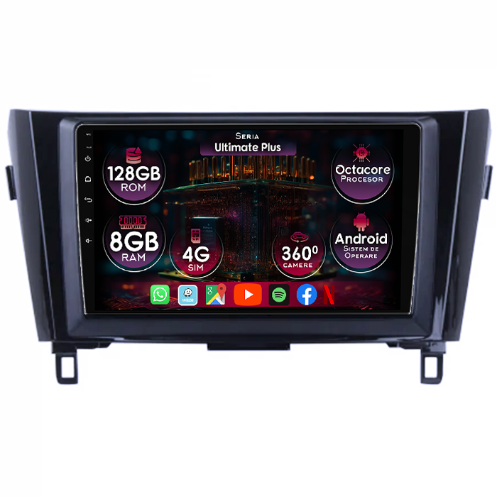 Navigatie dedicata Nissan X-Trail T32 2014-2021, 8GB RAM 128GB ROM, Octacore, Platforma 7862, Display 10" QLED 2K, Carplay&Android Auto, Android 14, Ventilator Activ - imagine 1