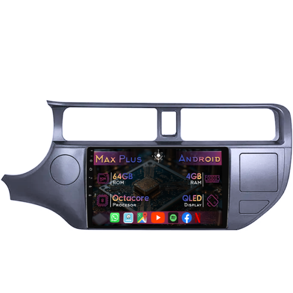 Navigatie dedicata Kia Rio 2011-2017, 4GB RAM 64GB ROM, Octacore, Display 9" QLED, Carplay&Android Auto, Android 14, Suport camere AHD
