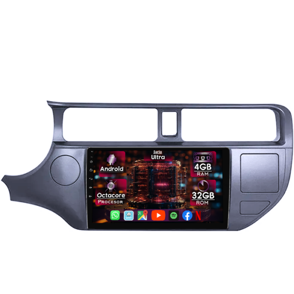 Navigatie dedicata Kia Rio 2011-2017, 4GB RAM 32GB ROM, Octacore, Display 9" QLED, Carplay&Android Auto, Android 14, Ventilator Activ