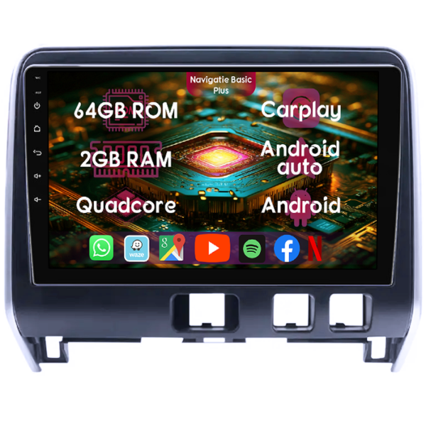 Navigatie dedicata Nissan Serena 2016-2018, 2GB RAM 64GB ROM, Quad Core, Display 10" IPS Full HD, Carplay&Android Auto, Android 14, Suport camere AHD