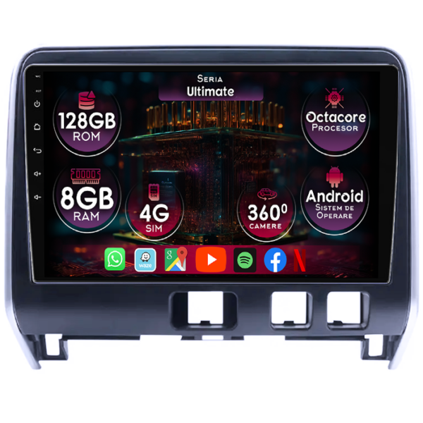 Navigatie dedicata Nissan Serena 2016-2018, 8GB RAM 128GB ROM, Octacore, Platforma TS18, Display 10" QLED, Carplay&Android Auto, Android 14, Ventilator Activ