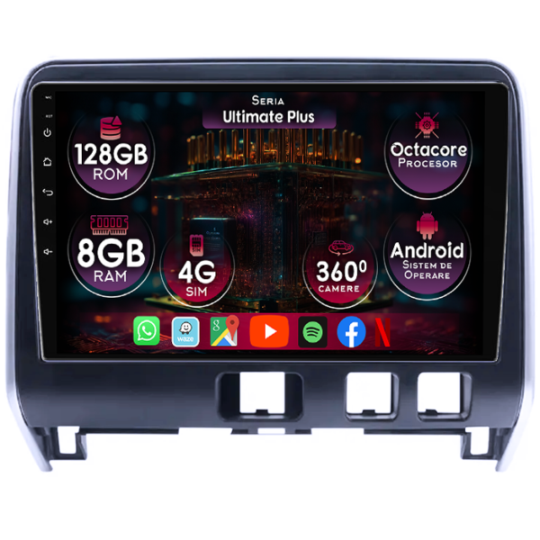 Navigatie dedicata Nissan Serena 2016-2018, 8GB RAM 128GB ROM, Octacore, Platforma 7862, Display 10" QLED, Carplay&Android Auto, Android 14, Ventilator Activ