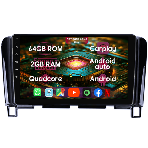 Navigatie dedicata Nissan Serena 2010-2016, 2GB RAM 64GB ROM, Quad Core, Display 9" IPS Full HD, Carplay&Android Auto, Android 14, Suport camere AHD