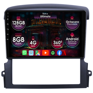 Navigatie dedicata Kia Sorento 2002-2009, 8GB RAM 128GB ROM, Octacore, Platforma TS18, Display 9" QLED, Carplay&Android Auto, Android 14, Ventilator Activ - imagine 1