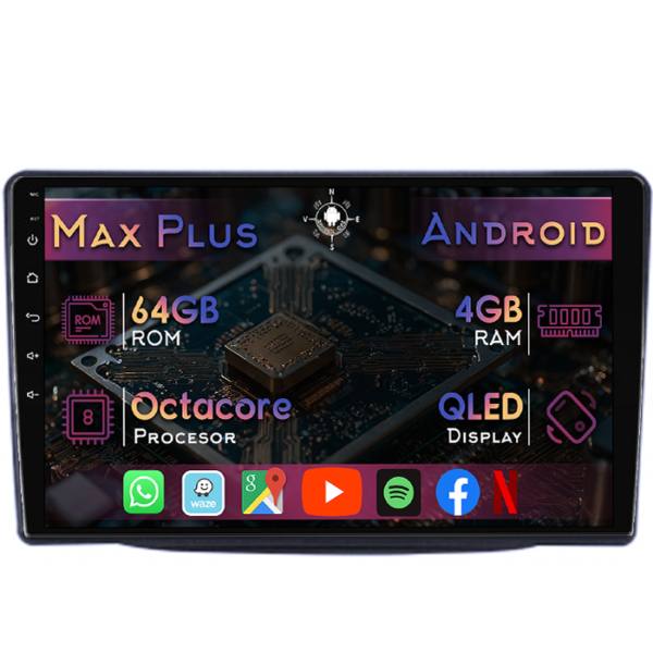 Navigatie dedicata Kia Sorento 2012-2015, 4GB RAM 64GB ROM, Octacore, Display 9" QLED, Carplay&Android Auto, Android 14, Suport camere AHD