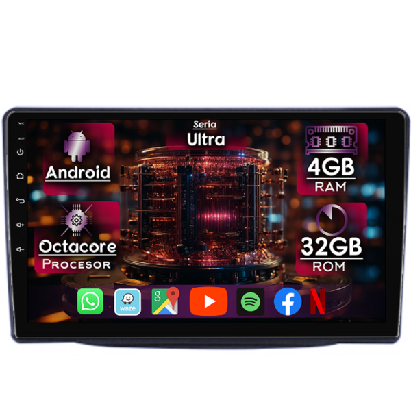 Navigatie dedicata Kia Sorento 2012-2015, 4GB RAM 32GB ROM, Octacore, Display 9" QLED, Carplay&Android Auto, Android 14, Ventilator Activ
