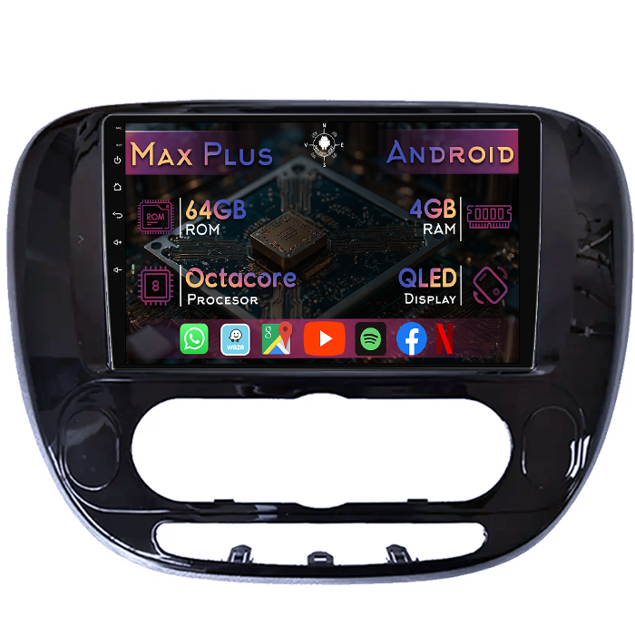 Navigatie dedicata Kia Soul 2013-2019, 4GB RAM 64GB ROM, Octacore, Display 9" QLED, Carplay&Android Auto, Android 14, Suport camere AHD - imagine 1