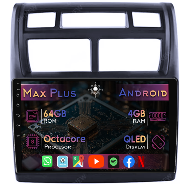 Navigatie dedicata Kia Sportage 2004-2010, 4GB RAM 64GB ROM, Octacore, Display 9" QLED, Carplay&Android Auto, Android 14, Suport camere AHD