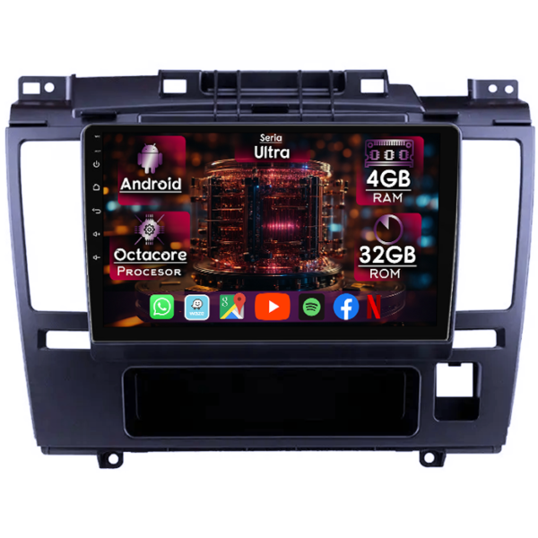 Navigatie dedicata Nissan Tiida 2005-2010, 4GB RAM 32GB ROM, Octacore, Display 9" QLED, Carplay&Android Auto, Android 14, Ventilator Activ