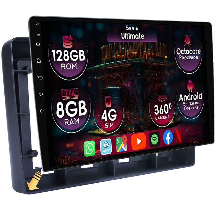 Navigatie dedicata Nissan X-Trail T30 2001-2007, 8GB RAM 128GB ROM, Octacore, Platforma TS18, Display 10" QLED, Carplay&Android Auto, Android 14, Ventilator Activ - imagine 1