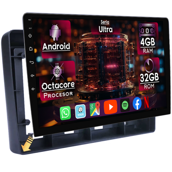 Navigatie dedicata Nissan X-Trail T30 2001-2007, 4GB RAM 32GB ROM, Octacore, Display 10" QLED, Carplay&Android Auto, Android 14, Ventilator Activ