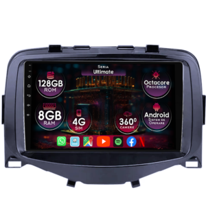 Navigatie dedicata Peugeot 108 2016, 8GB RAM 128GB ROM, Octacore, Platforma TS18, Display 9" QLED, Carplay&Android Auto, Android 14, Ventilator Activ - imagine 1