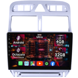 Navigatie dedicata Peugeot 307 2000-2013, 4GB RAM 32GB ROM, Octacore, Display 9" QLED, Carplay&Android Auto, Android 14, Ventilator Activ - imagine 1