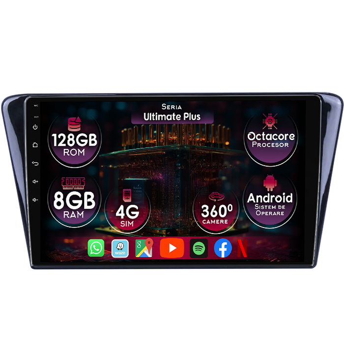 Navigatie dedicata Peugeot 408 2014+, 8GB RAM 128GB ROM, Octacore, Platforma 7862, Display 10" QLED, Carplay&Android Auto, Android 14, Ventilator Activ - imagine 1