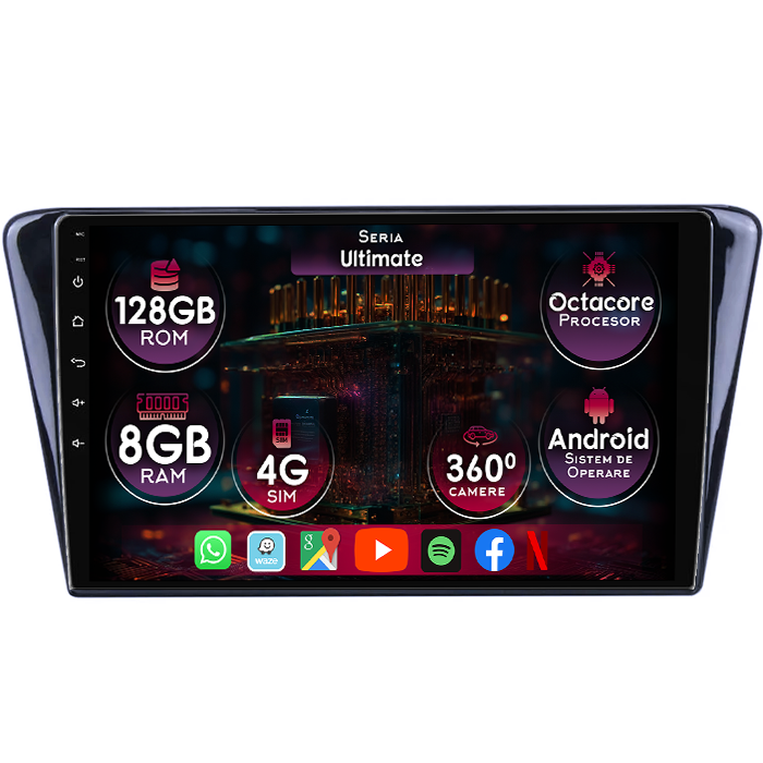 Navigatie dedicata Peugeot 408 2014+, 8GB RAM 128GB ROM, Octacore, Platforma TS18, Display 10" QLED, Carplay&Android Auto, Android 14, Ventilator Activ - imagine 1