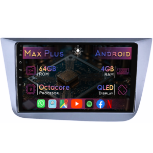 Navigatie dedicata Seat Leon 2005-2013, 4GB RAM 64GB ROM, Octacore, Display 9" QLED, Carplay&Android Auto, Android 14, Suport camere AHD - imagine 1