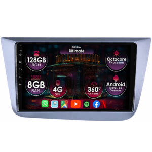 Navigatie dedicata Seat Leon 2005-2013, 8GB RAM 128GB ROM, Octacore, Platforma TS18, Display 9" QLED, Carplay&Android Auto, Android 14, Ventilator Activ - imagine 1
