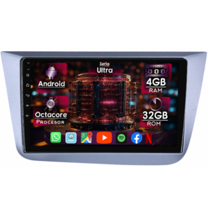 Navigatie dedicata Seat Leon 2005-2013, 4GB RAM 32GB ROM, Octacore, Display 9" QLED 2K, Carplay&Android Auto, Android 14, Ventilator Activ - imagine 1