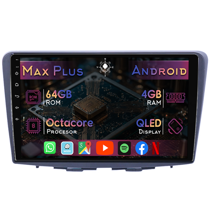 Navigatie dedicata Suzuki Baleno 2015-2018, 4GB RAM 64GB ROM, Octacore, Display 9" QLED, Carplay&Android Auto, Android 14, Suport camere AHD - imagine 1