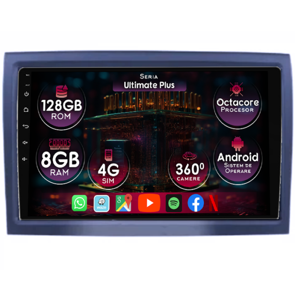 Navigatie dedicata Peugeot Boxer gen 3 2006-2022, 8GB RAM 128GB ROM, Octacore, Display 7" QLED, Carplay&Android Auto, Android 13, Ventilator Activ