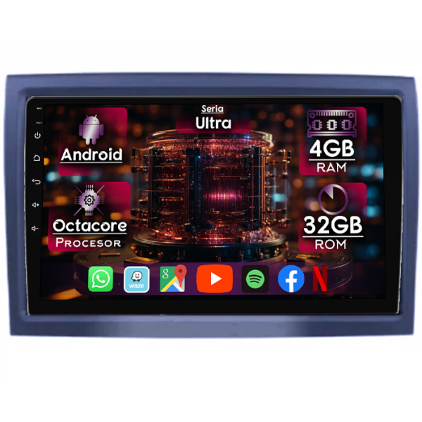 Navigatie dedicata Peugeot Boxer gen 3 2006-2022, 4GB RAM 32GB ROM, Octacore, Display 7" QLED, Carplay&Android Auto, Android 13, Ventilator Activ