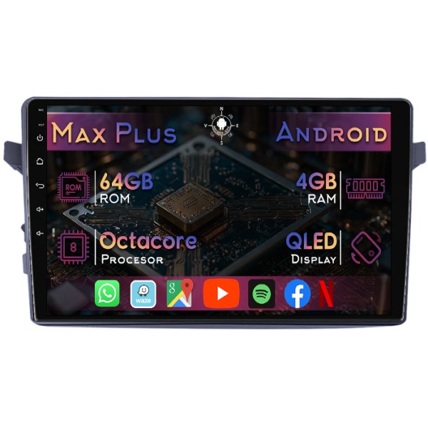 Navigatie dedicata Suzuki Celerio 2014+, 4GB RAM 64GB ROM, Octacore, Display 9" QLED, Carplay&Android Auto, Android 14, Suport camere AHD