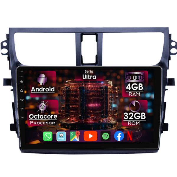 Navigatie dedicata Suzuki Celerio 2015-2018, 4GB RAM 32GB ROM, Octacore, Display 9" QLED, Carplay&Android Auto, Android 14, Ventilator Activ