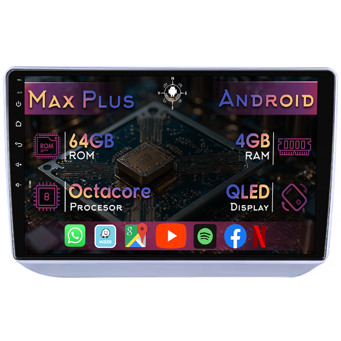 Navigatie dedicata Skoda Fabia 2 2006-2014, 4GB RAM 64GB ROM, Octacore, Display 10" QLED, Carplay&Android Auto, Android 14, Suport camere AHD - imagine 1