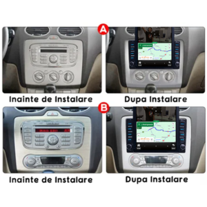 Navigatie dedicata Ford Focus 2 2004-2011 Tesla Style, clima manuala, 4GB RAM 64GB ROM, Quad Core, Display 9.7” QLED, Carplay&Android Auto, Android 13 - imagine 2
