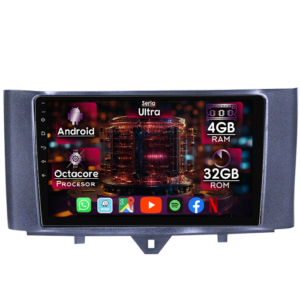 Navigatie dedicata Smart Fortwo 2011-2014, 4GB RAM 32GB ROM, Octacore, Display 9" QLED 2K, Carplay&Android Auto, Android 14, Ventilator Activ - imagine 1