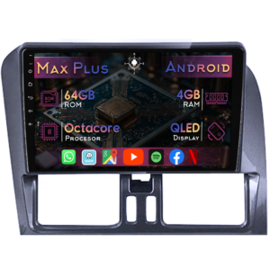 Navigatie dedicata Volvo XC60 1 2008-2017, 4GB RAM 64GB ROM, Octacore, Display 9" QLED, Carplay&Android Auto, Android 14, Suport camere AHD - imagine 1