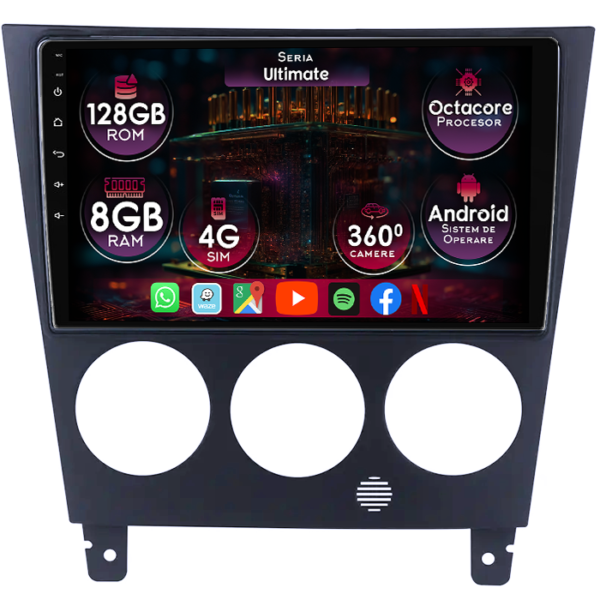 Navigatie dedicata Subaru Impreza 2002-2007, 8GB RAM 128GB ROM, Octacore, Platforma TS18, Display 9" QLED, Carplay&Android Auto, Android 14, Ventilator Activ