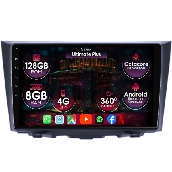 Navigatie dedicata Suzuki Kizashi 2009-2015, 8GB RAM 128GB ROM, Octacore, Platforma 7862, Display 9" QLED, Carplay&Android Auto, Android 14, Ventilator Activ