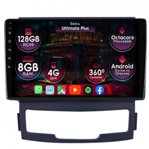 Navigatie dedicata Ssangyong Korando 2010-2013, 8GB RAM 128GB ROM, Octacore, Platforma 7862, Display 9" QLED, Carplay&Android Auto, Android 14, Ventilator Activ - imagine 1