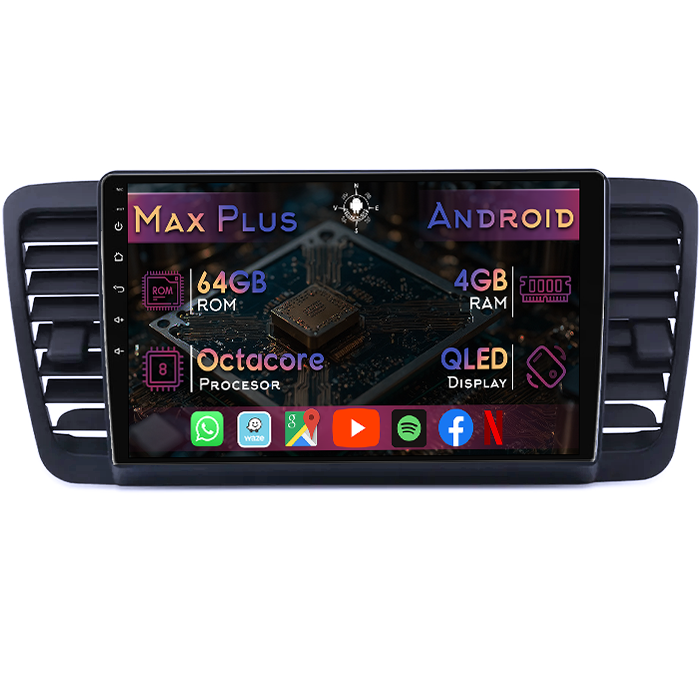 Navigatie dedicata Subaru Legacy 4 2003-2009 & Outback 2, 4GB RAM 64GB ROM, Octacore, Display 9" QLED, Carplay&Android Auto, Android 14 - imagine 1