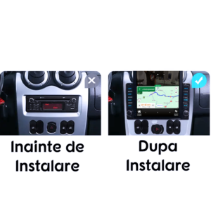 Navigatie dedicata Dacia Logan 2004-2008 Tesla Style, 4GB RAM 64GB ROM, Quad Core, Display 9.7” QLED, Carplay&Android Auto, Android 13 - imagine 2