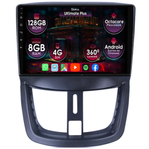 Navigatie dedicata Peugeot 206 2009-2014, 8GB RAM 128GB ROM, Octacore, Platforma 7862, Display 9" QLED, Carplay&Android Auto, Android 14, Ventilator Activ - imagine 1