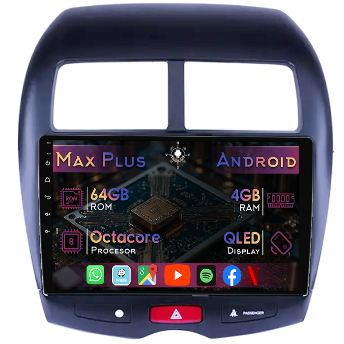 Navigatie dedicata Peugeot 4008 2012-2017, 4GB RAM 64GB ROM, Octacore, Display 10" QLED, Carplay&Android Auto, Android 14, Suport camere AHD - imagine 1