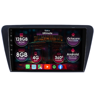 Navigatie dedicata Skoda Octavia 3 2013-2020, 8GB RAM 128GB ROM, Octacore, Platforma TS18, Display 10" QLED, Carplay&Android Auto, Android 14, Ventilator Activ - imagine 1