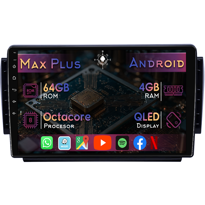 Navigatie dedicata Peugeot 2008 2015+, 4GB RAM 64GB ROM, Octacore, Display 9" QLED, Carplay&Android Auto, Android 14, Suport camere AHD - imagine 1