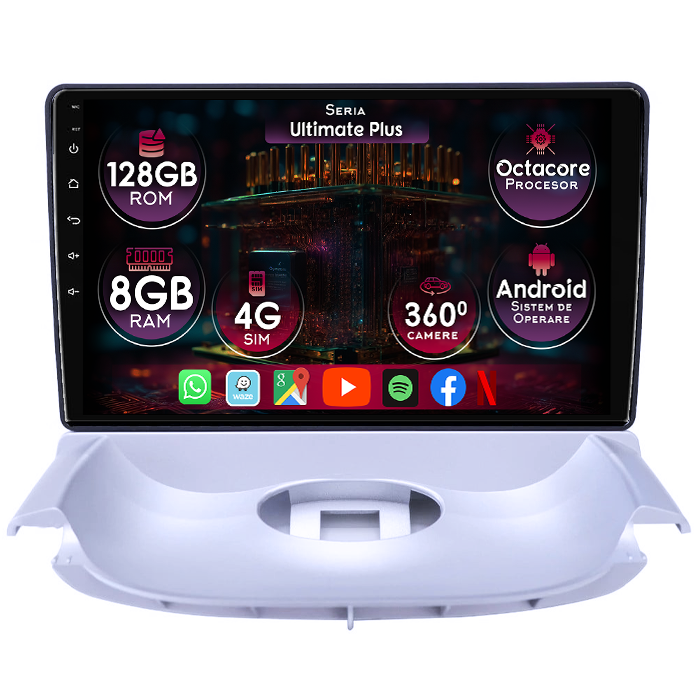 Navigatie dedicata Peugeot 206 1998-2009, 8GB RAM 128GB ROM, Octacore, Platforma 7862, Display 9" QLED, Carplay&Android Auto, Android 14, Ventilator Activ - imagine 1