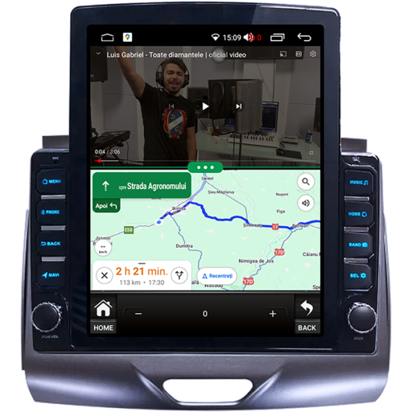 Navigatie dedicata Ford Ranger 2015-2020 Tesla Style, 4GB RAM 64GB ROM, Quad Core, Display 9.7” QLED, Carplay&Android Auto, Android 13