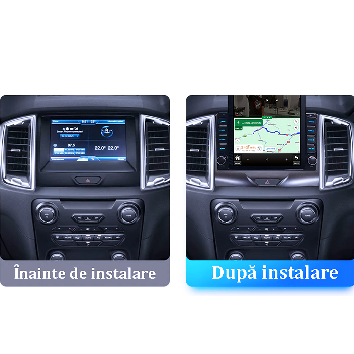 Navigatie dedicata Ford Ranger 2015-2020 Tesla Style, 4GB RAM 64GB ROM, Quad Core, Display 9.7” QLED, Carplay&Android Auto, Android 13 - imagine 2