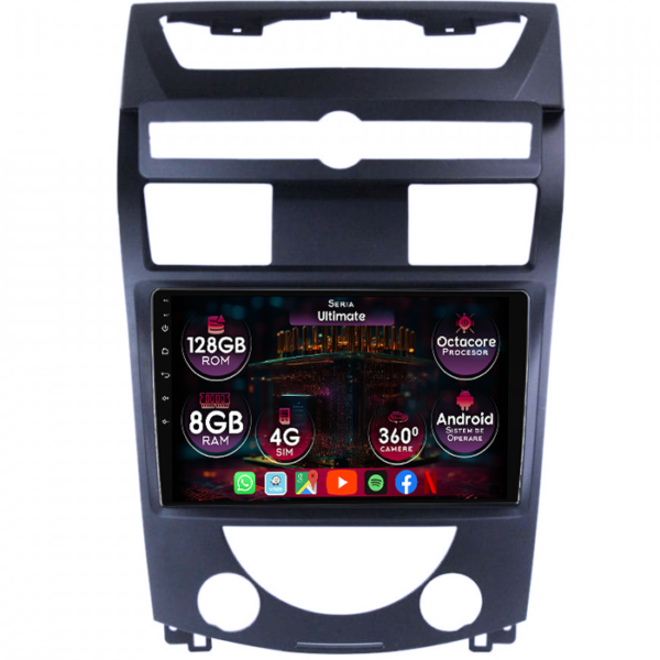 Navigatie dedicata SsangYong Rexton 2006-2012, 8GB RAM 128GB ROM, Octacore, Platforma TS18, Display 10" QLED, Carplay&Android Auto, Android 14, Ventilator Activ