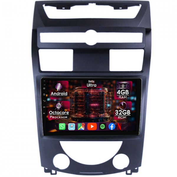 Navigatie dedicata SsangYong Rexton 2006-2012, 4GB RAM 32GB ROM, Octacore, Display 10" QLED, Carplay&Android Auto, Android 14, Ventilator Activ