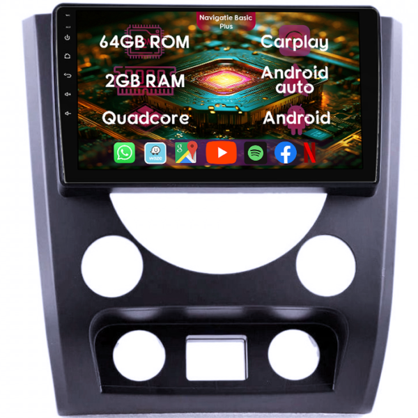Navigatie dedicata SsangYong Rexton 2012-2017, 2GB RAM 64GB ROM, Quad Core, Display 9" IPS Full HD, Carplay&Android Auto, Android 14, Suport camere AHD