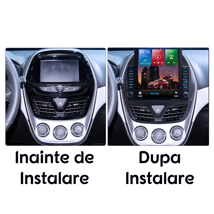 Navigatie dedicata Chevrolet Spark Beat 2015-2018 Tesla Style, 4GB RAM 64GB ROM, Quad Core, Display 9.7” QLED, Carplay&Android Auto, Android 13 - imagine 3