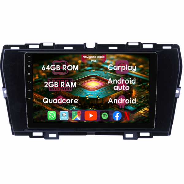 Navigatie dedicata SsangYong Tivoli 2019-2021, 2GB RAM 64GB ROM, Quad Core, Display 9" IPS Full HD, Carplay&Android Auto, Android 14, Suport camere AHD